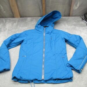 Descente Jacket Womens 6‎ Blue Quilted Hooded Ski Winter Performance Coat Wind